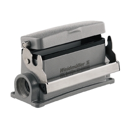 Weidmuller 1214500000 HDC 24B SDLU 2PG21G Исполнение: HDC - корпус, Типоразмер: 8, Вид защиты: IP65, Корпус цоколя, Продольная скоба для фиксации на нижней части, Стандартный, с крышкой, Типоразмер кабельных вводов: PG 21