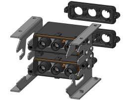 Weidmuller 1214730000 HDC HP550 KIT 6F150 Исполнение: RockStar® HDC - комплекты-Промышленный разъем, Промышленный разъем, HighPower, 4000 V, 550 A, Алюминиевое литье под давлением, Корпус цоколя