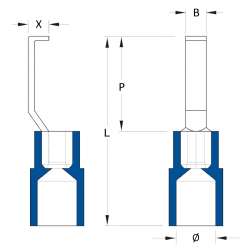 Weidmuller 1233330000 HBT 2,5 - 4,6 BL Исполнение: Кабельный наконечник,Изолированный кабельный соединитель,1.5 мм.кв - 2.5 мм.кв,синий