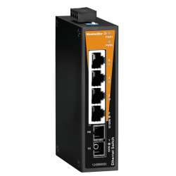 Weidmuller 1240890000 IE-SW-BL05-4TX-1SC Исполнение: Сетевой выключатель, unmanaged, Fast Ethernet, Количество портов: 4x RJ45, 1 * SC, многомодовый, IP30, -10 °C...60 °C