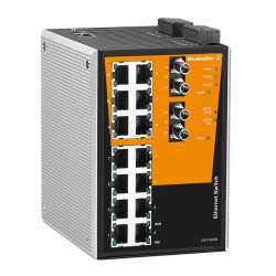 Weidmuller 1241130000 IE-SW-PL16M-14TX-2ST Исполнение: Сетевой выключатель, managed, Fast Ethernet, Количество портов: 14 x RJ45, 2 * ST, многомодовый, IP30, 0 °C...60 °C