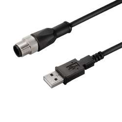 Weidmuller 1268520000 SAIL-M12G-USB-3.0U Исполнение: Шина - провод, Соединительная линия, M12, Количество полюсов: 4, 3 m, Вилка, прямая, Экранированный: Да, Светодиод: Нет, Материал оболочки: Полиуретан, Галогены: Нет