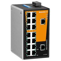 Weidmuller 1286590000 IE-SW-VL16T-16TX Исполнение: Сетевой выключатель, unmanaged, Fast Ethernet, Количество портов: 16 x RJ45, IP30, -40 °C...75 °C