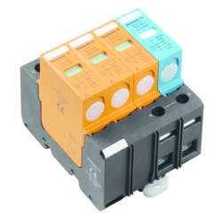 Weidmuller 1351140000 VPU II 3+1 750V/25kA Исполнение: Низкое напряжение, без контакта дистанционной сигнализации, TN-C-S, TT, IT с N