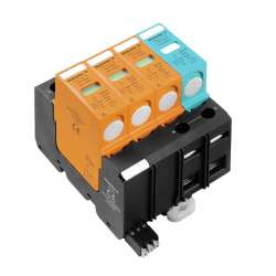 Weidmuller 1351150000 VPU II 3+1 R 750V/25kA Исполнение: Низкое напряжение, с контактом дистанционной сигнализации, TN-C-S, TT, IT с N