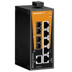 Weidmuller 1412110000 IE-SW-BL08-6TX-2SCS Исполнение: Сетевой выключатель, unmanaged, Fast Ethernet, Количество портов: 6 x RJ45, 2 * SC, одномодовый, IP30, -10 °C...60 °C