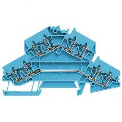 Weidmuller 1480270000 ZDK 2.5-2/4AN BL Исполнение: Двухуровневая клемма, Пружинное соединение, 2.5 мм.кв, 800 V, 22 A, синий