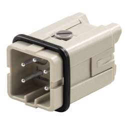 Weidmuller 1498300000 HDC HA 4 MS Исполнение: HDC - вставка, Штифт, 400 V, 16 A, Количество полюсов: 4, Винтовое соединение, Типоразмер: 1