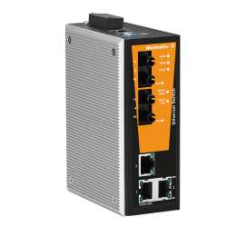 Weidmuller 1504390000 IE-SW-VL05MT-3TX-2ST Исполнение: Сетевой выключатель, managed, Fast Ethernet, Количество портов: 3 x RJ45, 2 * ST, многомодовый, IP30, -40 °C...75 °C