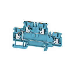 Weidmuller 1547660000 A2T 2.5 VL BL Исполнение: Проходная клемма, PUSH IN, 2.5 мм.кв, 800 V, 24 A, синий