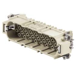 Weidmuller 1601720000 HDC HD 64 MC Исполнение: HDC - вставка, Штифт, 250 V, 10 A, Количество полюсов: 64, Обжимное соединение, Типоразмер: 8