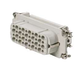 Weidmuller 1601730000 HDC HD 40 FC Исполнение: HDC - вставка, Гнездо, 250 V, 10 A, Количество полюсов: 40, Обжимное соединение, Типоразмер: 6