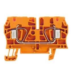 Weidmuller 1636830000 ZDU 4 OR Исполнение: Проходная клемма, Пружинное соединение, 4 мм.кв, 800 V, 32 A, оранжевый