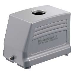 Weidmuller 1650980000 HDC 48B TOLU 1PG29G Исполнение: HDC - корпус, Типоразмер: 12, Вид защиты: IP65, Вход кабеля сверху, Корпус для вилки, Продольная скоба для фиксации на нижней части, Стандартный, Типоразмер кабельных вводов: PG 29