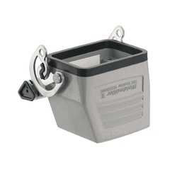 Weidmuller 1653230000 HDC 16D KLU 1PG21G Исполнение: HDC - корпус, Типоразмер: 3, Вид защиты: IP65, Корпус соединения, Продольная скоба для фиксации на нижней части, высокий, Типоразмер кабельных вводов: PG 21