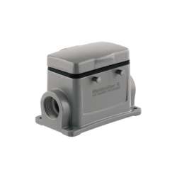 Weidmuller 1666550000 HDC 32A SDBO 1PG21G Исполнение: HDC - корпус, Типоразмер: 7, Вид защиты: IP65, Корпус цоколя, Поперечная скоба для фиксации на верхней части, Стандартный, с крышкой, Типоразмер кабельных вводов: PG 21