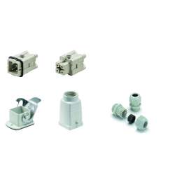 Weidmuller 1712570000 HDC-KIT-HA 03.301 Исполнение: RockStar® HDC - комплекты-Промышленный разъем, Комплект, HA, Типоразмер: 1, Полюс: 3, Винтовое соединение, 400 V, 16 A, PG 11