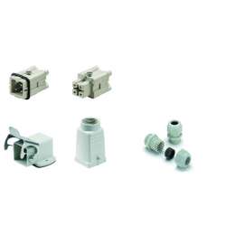 Weidmuller 1712630000 HDC-KIT-HA 03.404 Исполнение: RockStar® HDC - комплекты-Промышленный разъем, Комплект, HA, Типоразмер: 1, Полюс: 3, Винтовое соединение, 400 V, 16 A, PG 11