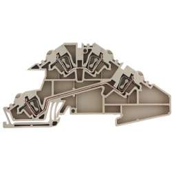 Weidmuller 1720760000 ZDL 2.5 S/L/L Исполнение: Z-серия, Монтажная многоуровневая клемма, Расчетное сечение: 2.5 мм.кв, Пружинное соединение, Темно-бежевый, Непосредственный монтаж