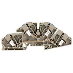Weidmuller 1733490000 ZDK 6S/N/L Исполнение: Z-серия, Монтажная многоуровневая клемма, Двухуровневая клемма, Расчетное сечение: 6 мм.кв, Пружинное соединение, Темно-бежевый, Непосредственный монтаж