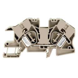 Weidmuller 1739540000 ZDU 10S Исполнение: Z-серия, Монтажная многоуровневая клемма, Проходная клемма, Расчетное сечение: 10 мм.кв, Пружинное соединение, Темно-бежевый, Непосредственный монтаж