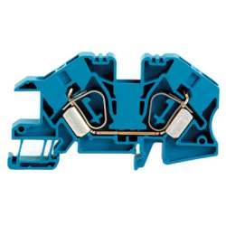 Weidmuller 1739550000 ZDU 10S BL Исполнение: Z-серия, Монтажная многоуровневая клемма, Проходная клемма, Расчетное сечение: 10 мм.кв, Пружинное соединение, синий, Непосредственный монтаж