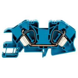 Weidmuller 1739590000 ZDU 16S BL Исполнение: Z-серия, Монтажная многоуровневая клемма, Проходная клемма, Расчетное сечение: 16 мм.кв, Пружинное соединение, синий, Непосредственный монтаж