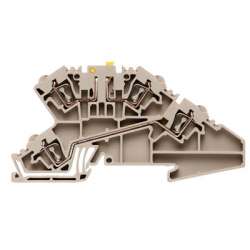 Weidmuller 1743190000 ZDL 2.5/TR/DU Исполнение: Измерительная клемма с размыкателем, Пружинное соединение, 2.5 мм.кв, 400 V, 20 A, поворотный, Темно-бежевый