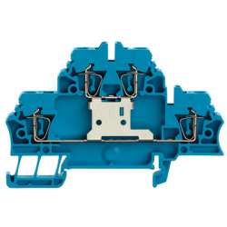 Weidmuller 1745880000 ZDK 2.5V BL Исполнение: Проходная клемма, Двухуровневая клемма, Пружинное соединение, 2.5 мм.кв, 500 V, 20 A, синий