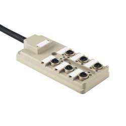 Weidmuller 1766690000 SAI-6-F 4P IDC PUR 10M Исполнение: SAI, пассивный, Концентратор сигналов, пассивный распределитель, IDC, M12, Вариант с кабелем, 10 m, Да