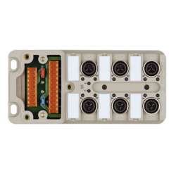 Weidmuller 1766791000 SAI-6-M 4P IDC UT Исполнение: SAI, пассивный, Концентратор сигналов, пассивный распределитель, IDC, M12, Вариант с крышкой, Да