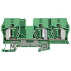 Weidmuller 1767670000 ZPE 10/3AN Исполнение: Клеммы PE, Пружинное соединение, 10 мм.кв, 1200 A (10 мм.кв), зеленый/желтый