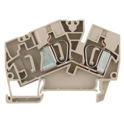 Weidmuller 1771380000 ZDU 6-2/2AN Исполнение: Проходная клемма, Пружинное соединение, 6 мм.кв, 800 V, 41 A, Темно-бежевый