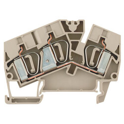 Weidmuller 1771410000 ZDU 6-2/3AN Исполнение: Проходная клемма, Пружинное соединение, 6 мм.кв, 800 V, 41 A, Темно-бежевый