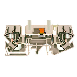 Weidmuller 1771950000 ZTL 6/STB Исполнение: Измерительная клемма с размыкателем, Пружинное соединение, 6 мм.кв, 800 V, 41 A, скользящий, Темно-бежевый