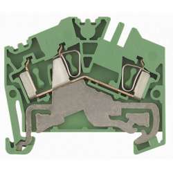 Weidmuller 1772090000 ZPE 2.5-2 Исполнение: Z-серия, Клеммы PE, Расчетное сечение: 2.5 мм.кв, Пружинное соединение, зеленый/желтый