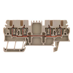 Weidmuller 1775580000 ZDU 1.5/4AN Исполнение: Проходная клемма, Пружинное соединение, 1.5 мм.кв, 500 V, 17.5 A, Темно-бежевый