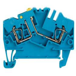 Weidmuller 1779120000 ZTR 2.5-2 BL Исполнение: Измерительная клемма с размыкателем, Пружинное соединение, 2.5 мм.кв, 400 V, 10 A, поворотный, синий