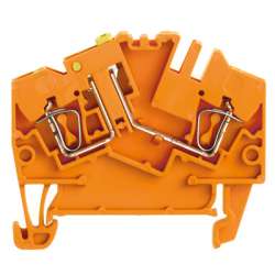 Weidmuller 1779130000 ZTR 2.5-2 OR Исполнение: Измерительная клемма с размыкателем, Пружинное соединение, 2.5 мм.кв, 400 V, 10 A, поворотный, оранжевый