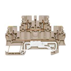 Weidmuller 1791120000 ZDK 1.5DU-PE Исполнение: Проходная клемма, Двухуровневая клемма, Пружинное соединение, 1.5 мм.кв, 500 V, 17.5 A, Темно-бежевый