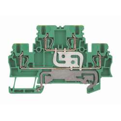 Weidmuller 1791150000 ZDK 1.5PE Исполнение: Двухуровневая клемма, Клеммы PE, Пружинное соединение, 1.5 мм.кв, 180 A (1,5 мм.кв), зеленый/желтый