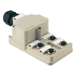 Weidmuller 1800000000 SAI-4-M 5P M12 OL Исполнение: SAI, пассивный, Концентратор сигналов, пассивный распределитель, M12, Вариант с крышкой, Нет