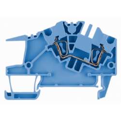 Weidmuller 1808020000 ZDU 2.5 S BL Исполнение: Z-серия, Монтажная многоуровневая клемма, Проходная клемма, Расчетное сечение: 2.5 мм.кв, Пружинное соединение, синий, Непосредственный монтаж