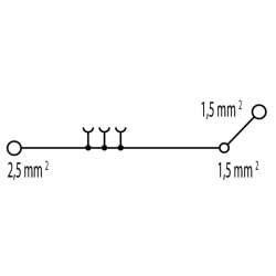 Weidmuller 1833840000 WDU 2.5/1.5/ZR SW Исполнение: Проходная клемма, Винтовое соединение, 2.5 мм.кв, 800 V, 24 A, черный