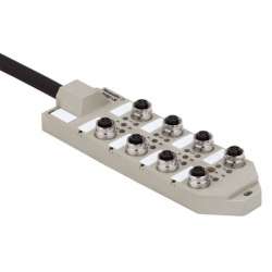 Weidmuller 1848020000 SAI-8-F 5P FC 2M Исполнение: Концентратор сигналов, пассивный распределитель, Push-Pull, M12, Вариант с кабелем, 2 m, Да