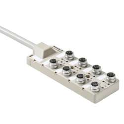 Weidmuller 1861590000 SAI-8-F 5P CNOMO 10M Исполнение: Концентратор сигналов, пассивный распределитель, Push-Pull, M12, Вариант с кабелем, 10 m, Да