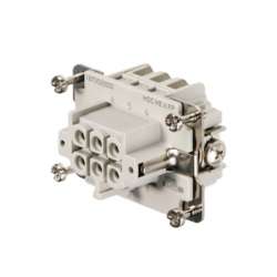 Weidmuller 1873520000 HDC HE 6 FP Исполнение: HDC - вставка, Гнездо, 500 V, 24 A, Количество полюсов: 6, PUSH IN, Типоразмер: 3