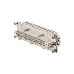 Weidmuller 1873580000 HDC HE 24 FP Исполнение: HDC - вставка, Гнездо, 500 V, 16 A, Количество полюсов: 24, PUSH IN, Типоразмер: 8