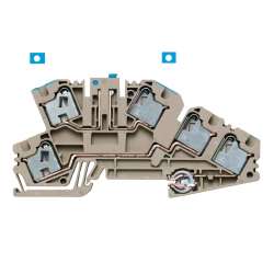 Weidmuller 1882620000 PDL 4/NT/L/PE Исполнение: Монтажная многоуровневая клемма, PUSH IN, 4 мм.кв, 400 V, 20 A, Темно-бежевый