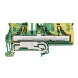Weidmuller 1896190000 PPE 6/10/3AN Исполнение: Клеммы PE, PUSH IN, 6 мм.кв, 1200 A (10 мм.кв), зеленый/желтый